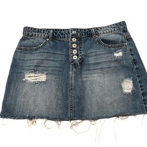 Jean Ripped Mini Skirt, Vanilla Star, Size 13 (w31)